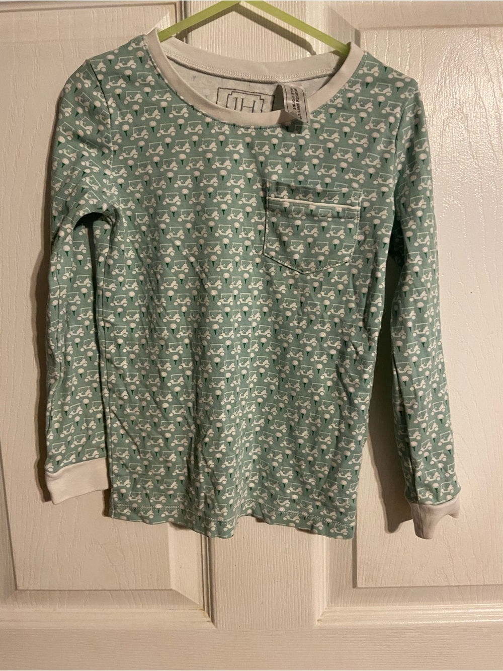 EUC Lila & Hayes Bradford Boys' Pajama Pant Set - Golf Putting Green Sz 7